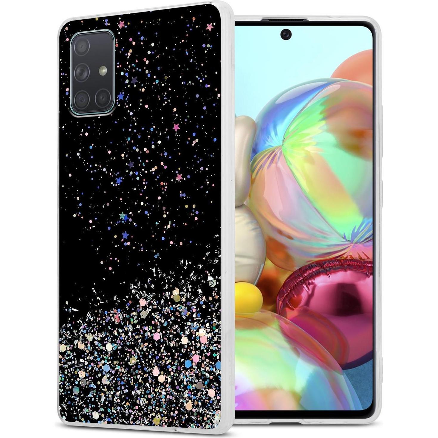 Bild von Cadorabo TPU Cover funkelnder Glitter (Samsung Galaxy A71), Smartphone Hülle, Schwarz