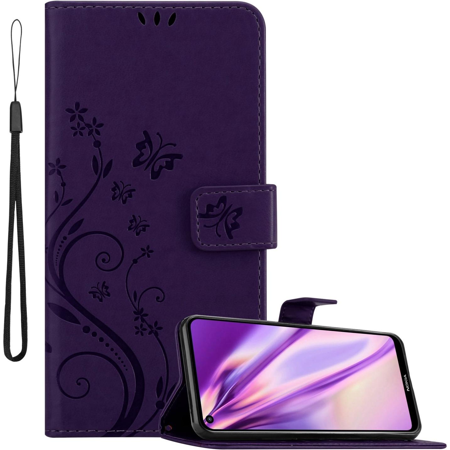Bild von Cadorabo Flower Book Hülle (Nokia 5.4), Smartphone Hülle, Violett