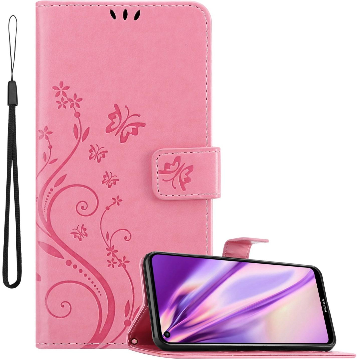 Bild von Cadorabo Flower Book Hülle (Nokia 5.4), Smartphone Hülle, Rosa