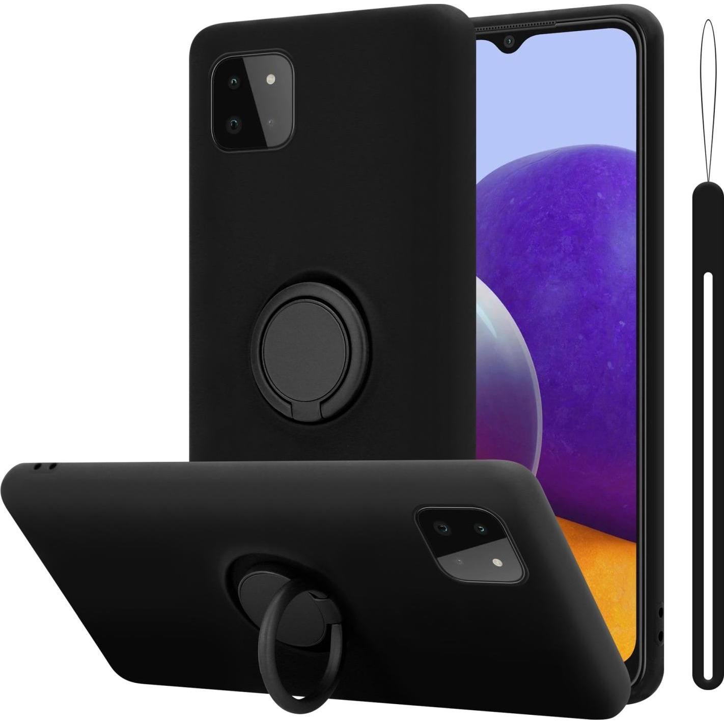 Bild von Cadorabo TPU Liquid Ring Silicone Case Hülle für Samsung Galaxy A22 5G (Samsung Galaxy A22 5G), Smartphone Hülle, Schwarz