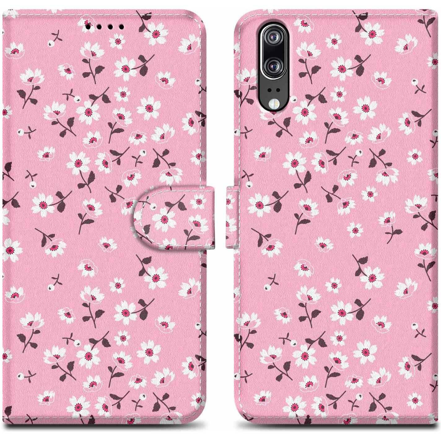 Bild von Cadorabo Book Hülle mit Print (Huawei P20), Smartphone Hülle, Rosa