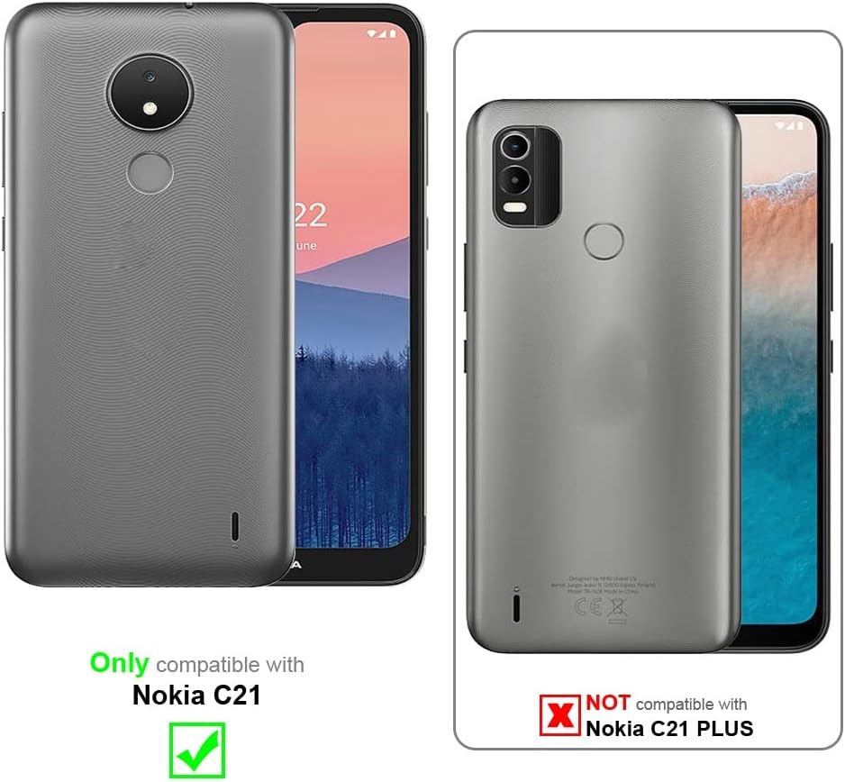 Bild von Cadorabo Hülle kompatibel mit Nokia C21 aus Premium Kunst Leder Flip Klappbare Stoßfeste Magnetische [Standfunktion] [Kartenfächern] Cover Hülle für Nokia C21 Tasche in Braun