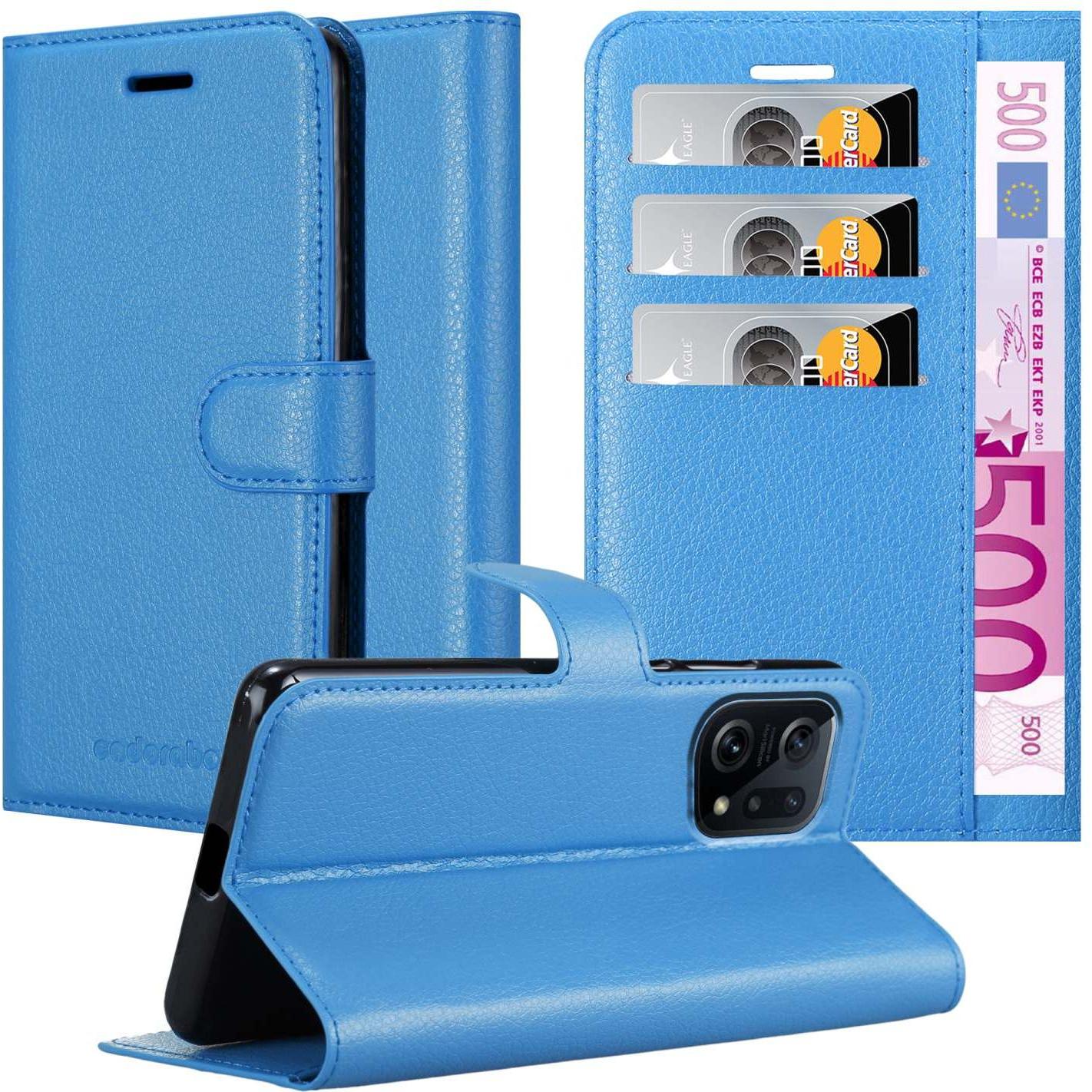 Bild von Cadorabo Book Stand Hülle für Oppo FIND X5 (Oppo Find X5), Smartphone Hülle, Blau