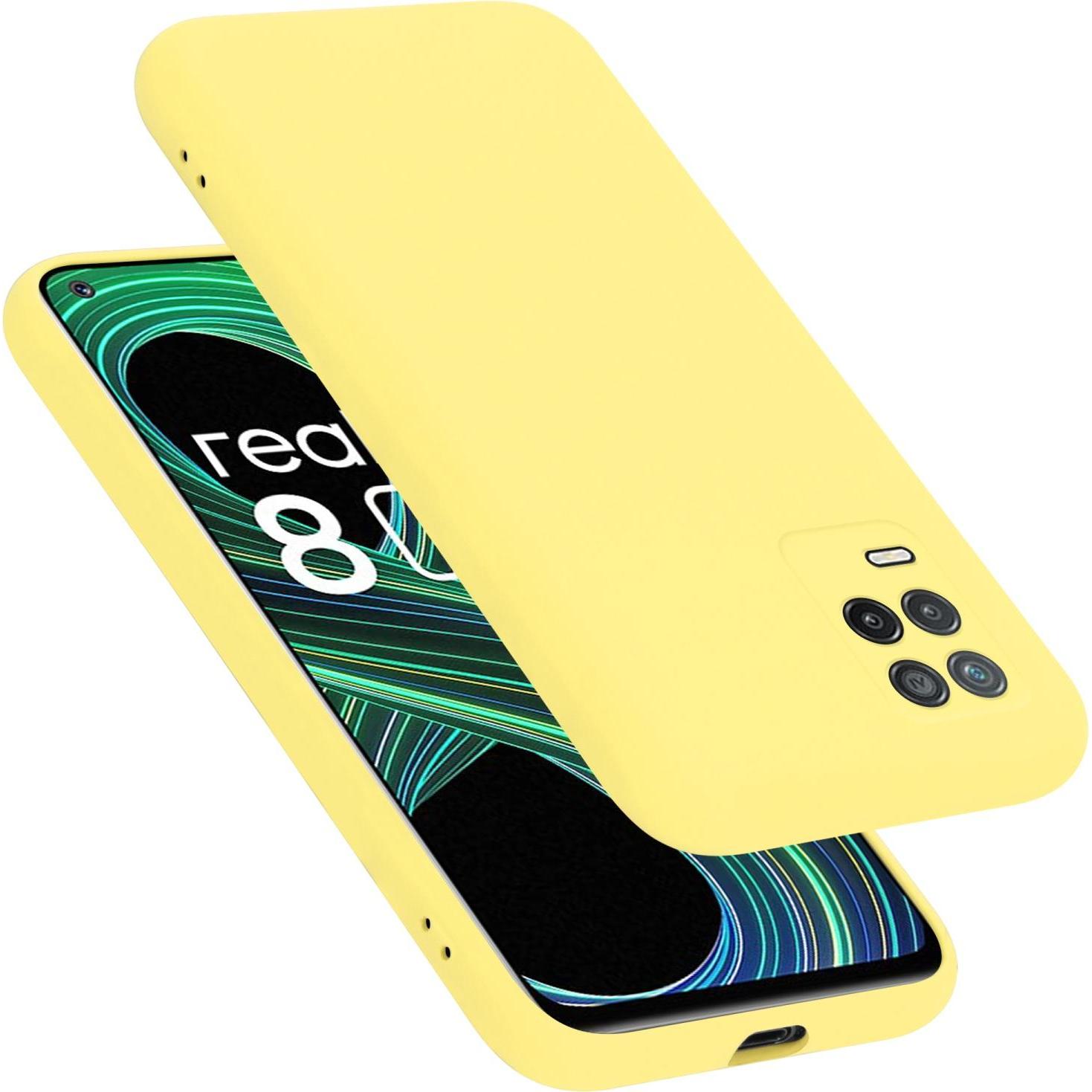 Bild von Cadorabo TPU Liquid Silicone Case Hülle für Realme 8 5G / V13 / Q3 / Q3i / Narzo 30 5G (Realme 8 5G, Realme V13, Realme Narzo 30 5G), Smartphone Hülle, Gelb
