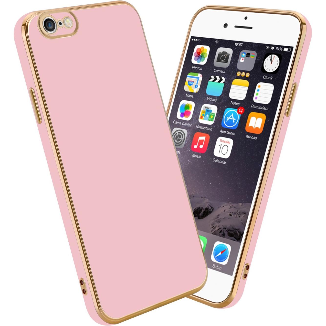 Bild von Cadorabo Hülle für Apple iPhone 6 / 6S im TPU mit Kameraschutz LM130 Style (Apple iPhone 6), Smartphone Hülle, Rosa