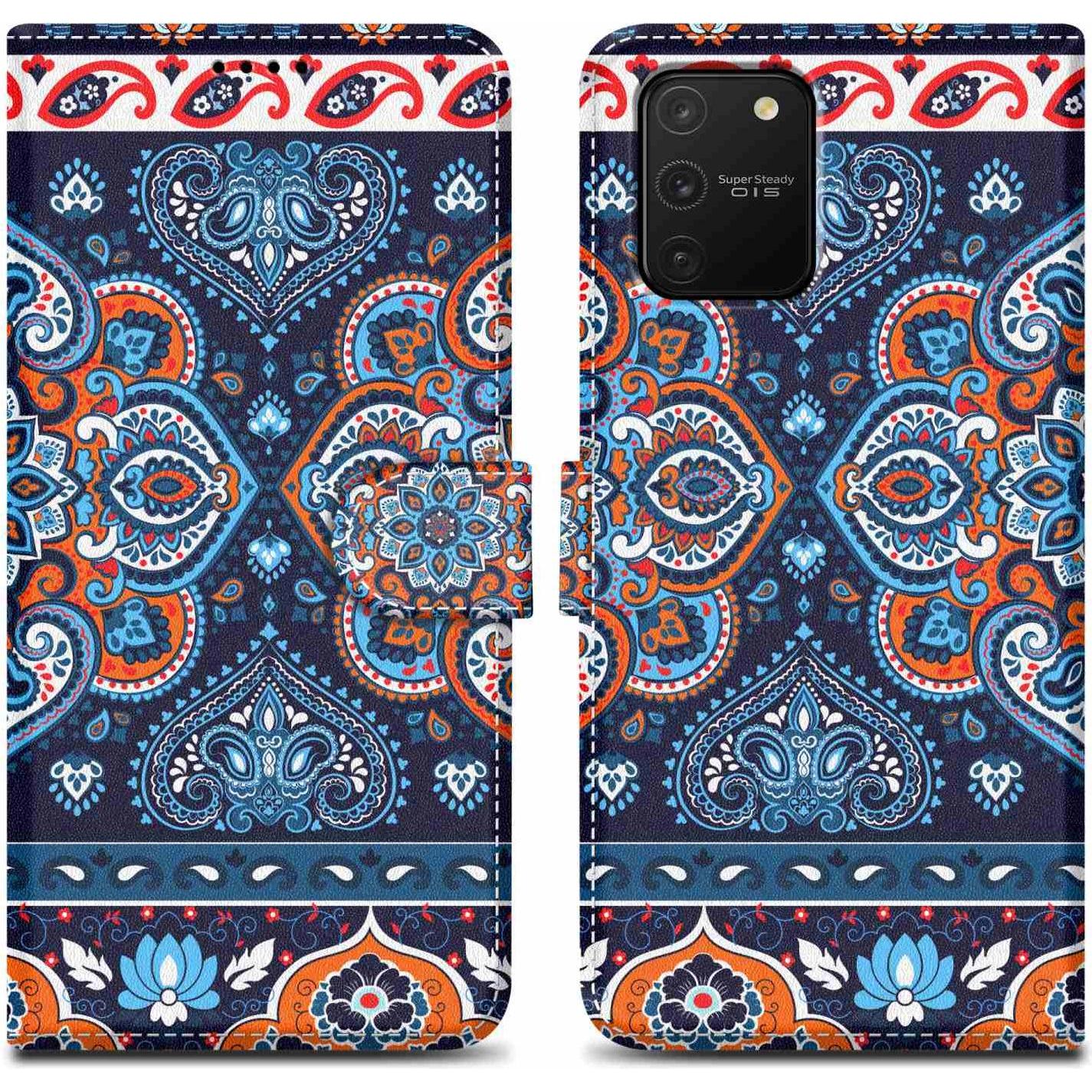 Bild von Cadorabo Book Hülle mit Print für Samsung Galaxy A91 / S10 LITE / M80s (Samsung Galaxy A91, Samsung Galaxy S10 Lite), Smartphone Hülle, Blau