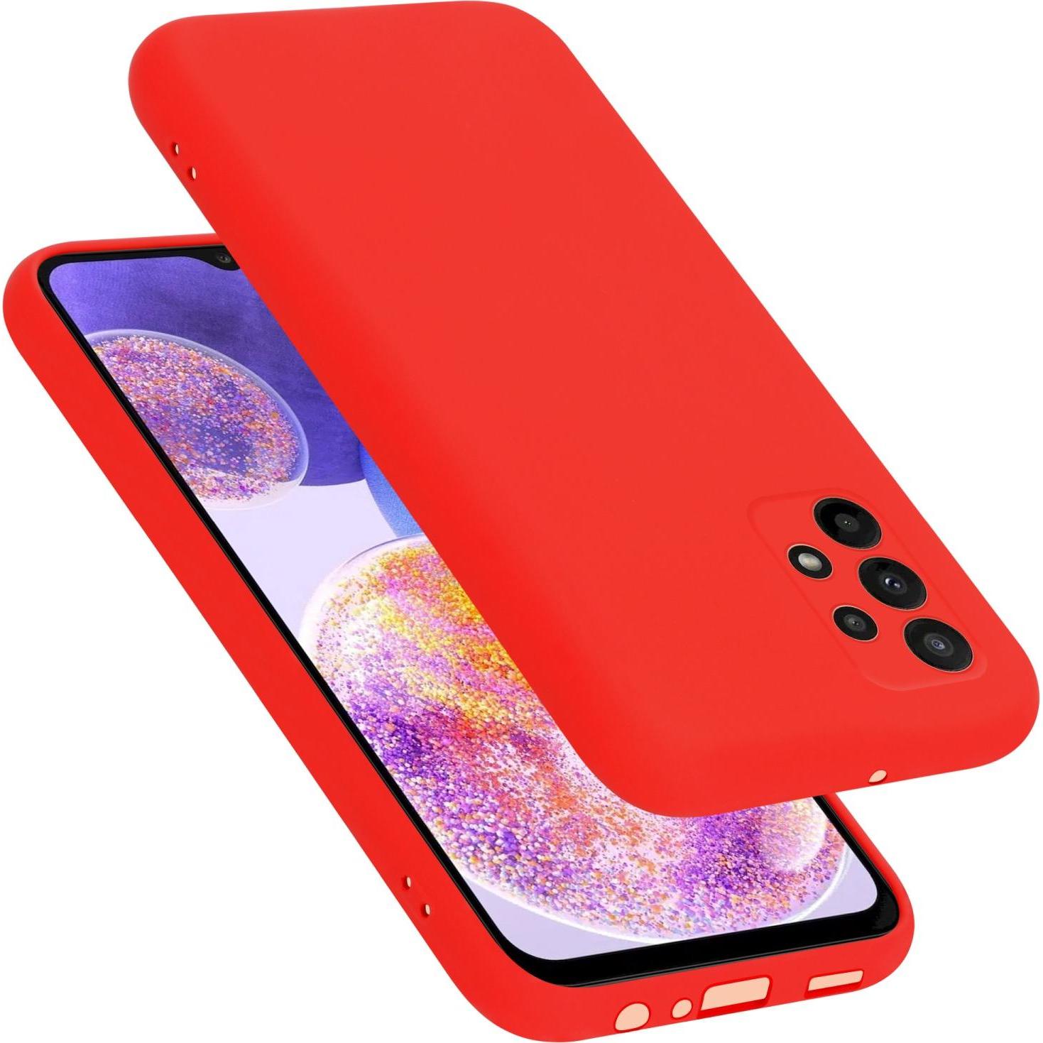 Bild von Cadorabo TPU Liquid Silicone Case Hülle für Samsung Galaxy A23 4G / 5G (Galaxy A23 5G, Galaxy A23), Smartphone Hülle, Rot