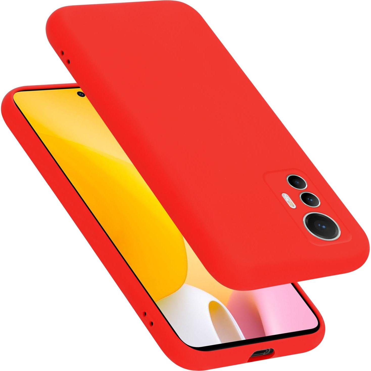 Bild von Cadorabo TPU Liquid Silicone Case Hülle für Xiaomi 12 LITE (Xiaomi 12 Lite), Smartphone Hülle, Rot