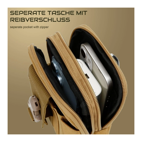 Bild von Cadorabo Handytasche für Apple iPhone 7 PLUS - Taktische Gürteltasche in UNI GRÜN