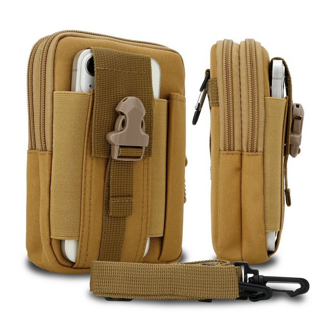 Bild von Cadorabo Taktische Handytasche in Uni BRAUN -Molle-EDC-Tasche kompatibel mit Nokia 1 Plus mit Schultergurt -Handyhalter, Militär Gürteltasche, Hüfttasche