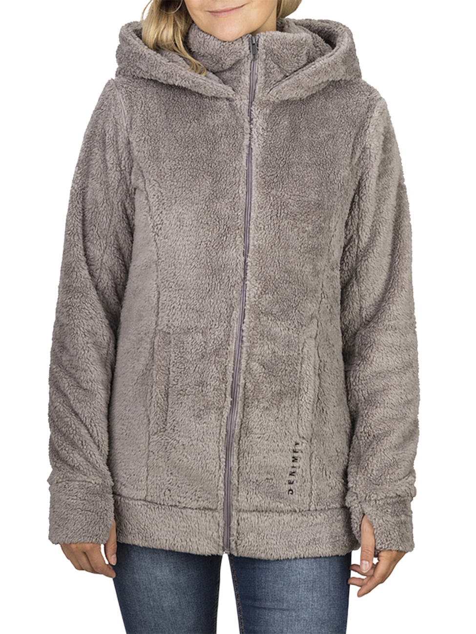Bild von DENIMFY Outdoorjacke Damen Fleecejacke DFMila Regular Fit Kapuzenjacke mit Teddyfleece