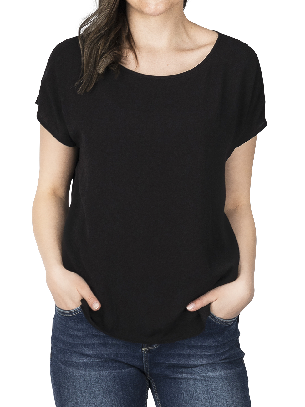 Bild von DENIMFY T-Shirt Damen Blusentop DFJule Regular Fit (1-tlg) Basic Kurzarm Blusenshirt mit Rundhalsausschnitt