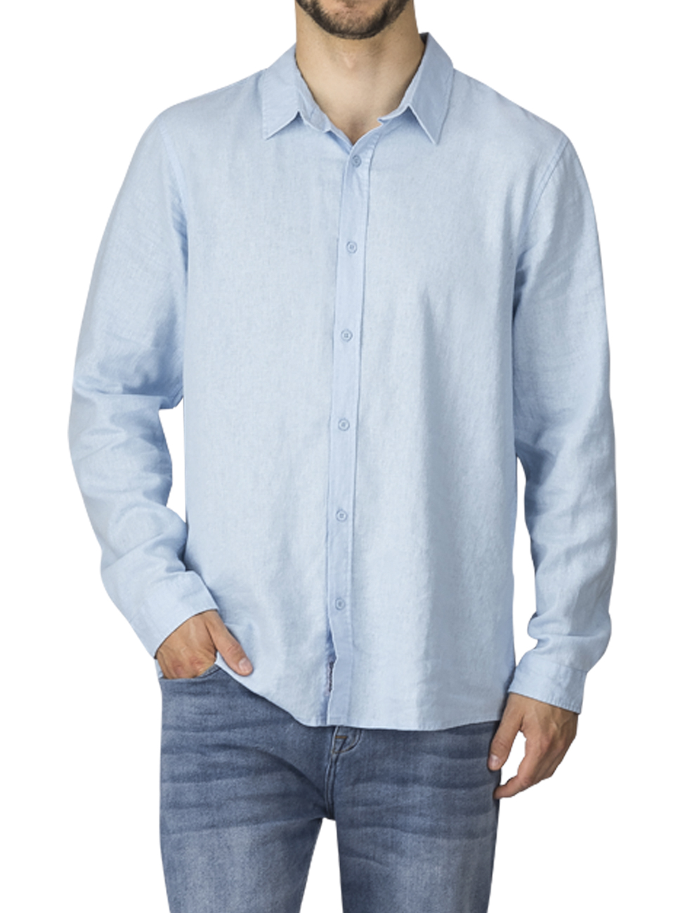 Bild von riverso Langarmhemd riverso Herren Leinen Hemd RIVFabio Regular Fit (1-tlg)