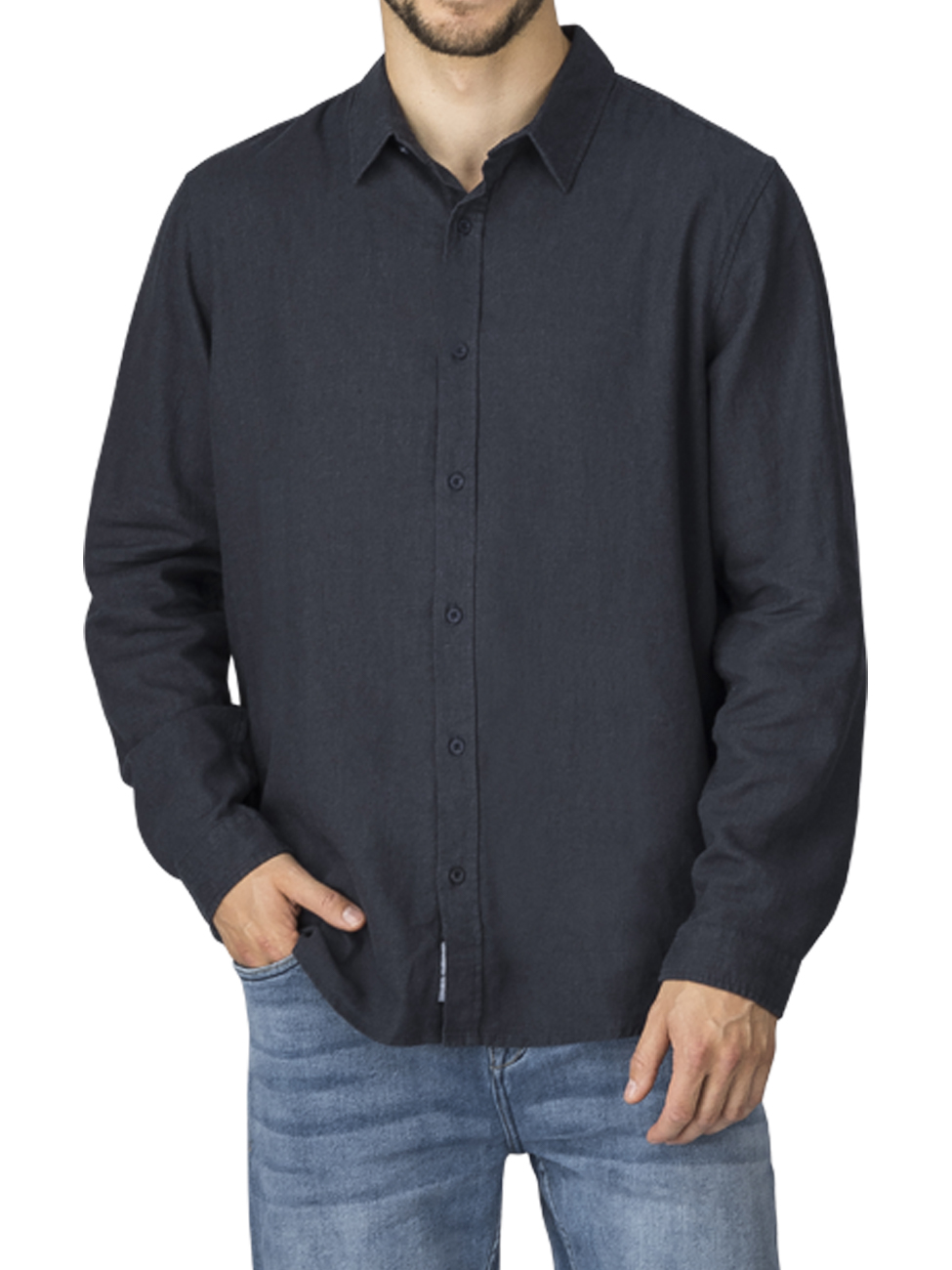 Bild von riverso Langarmhemd riverso Herren Leinen Hemd RIVFabio Regular Fit (1-tlg)