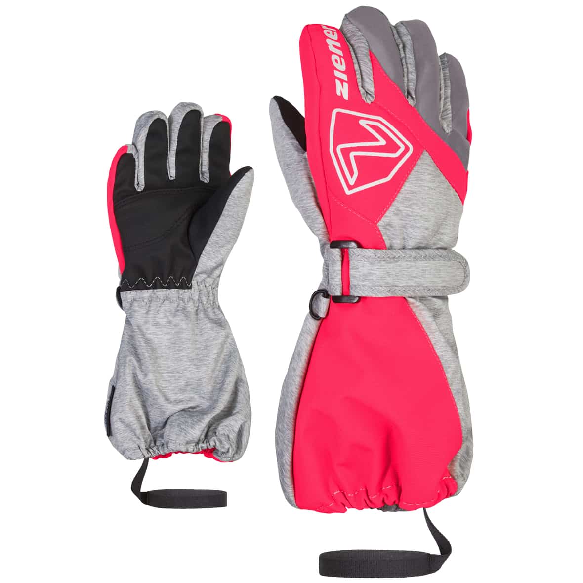 Bild von Ziener Unisex Baby Lauro Ski-Handschuhe/Winter | wasserdicht Lange Stulpe reflektierend, light mélange.neon pink, 92cm