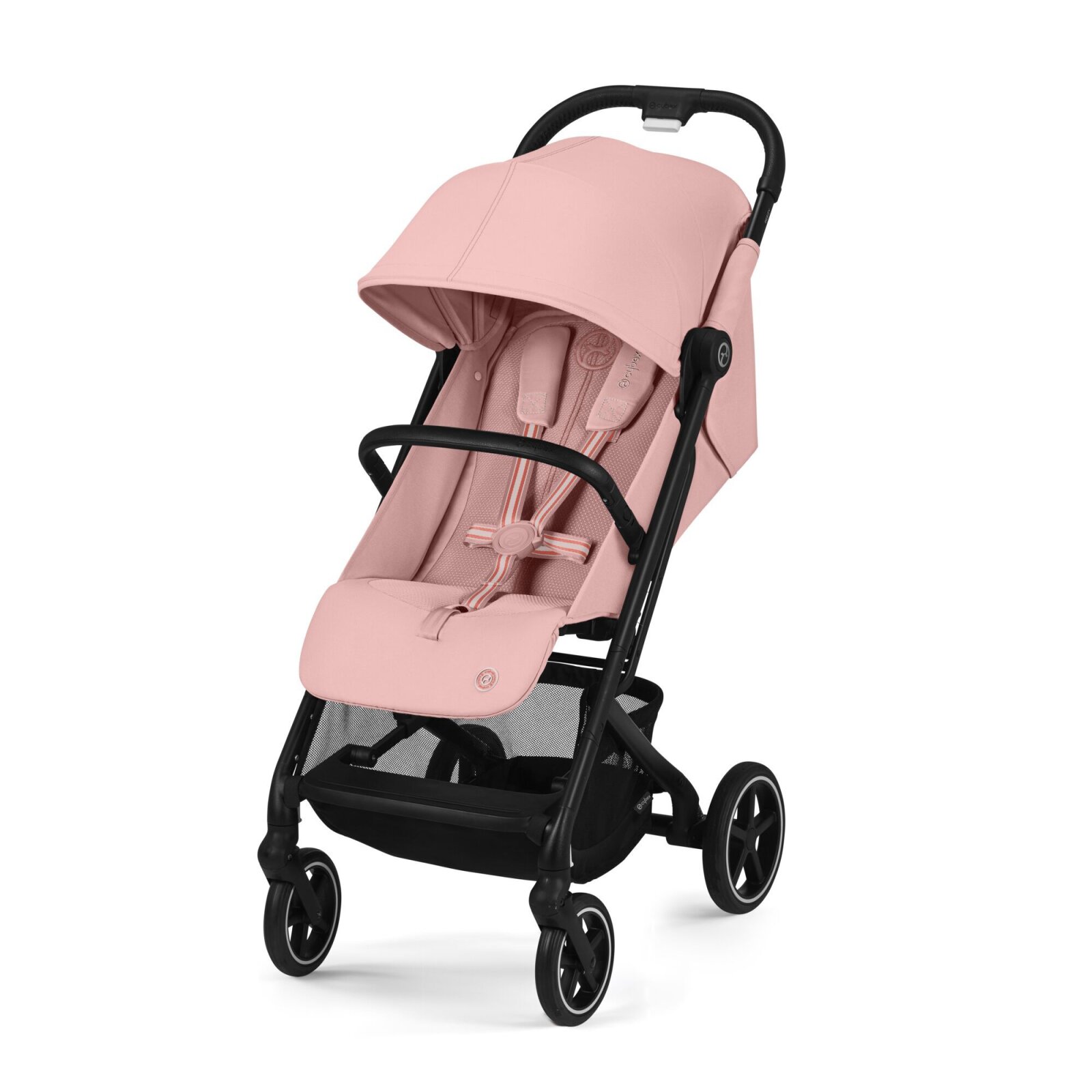 Bild von Cybex Gold Kinderwagen Beezy mit One-Pull Harness, Ab Geburt bis ca. 4 Jahre (max. 22 kg), Kompakt und ergonomisch, Candy Pink (Pink mit schwarzem Rahmen)