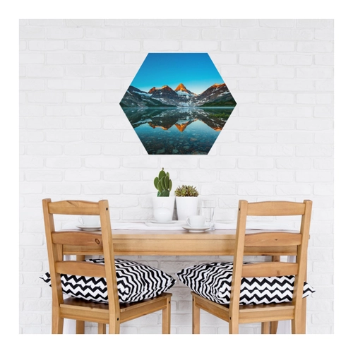 Bild von Hexagon-Alu-Dibond Bild Berglandschaft am Lake Magog in Kanada