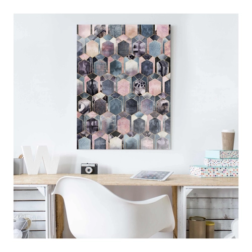 Bild von Glasbild - Hochformat Art Deco Marmor Gold