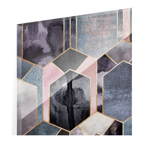 Bild von Bilderwelten Spritzschutz Glas Wandpaneele Küchenrückwand - Art Deco Marmor Gold