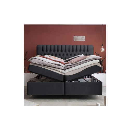 Bild von BettCo Stauraumbett Boxspringbett Chester - Schwarz Samt (160 x 200 cm)