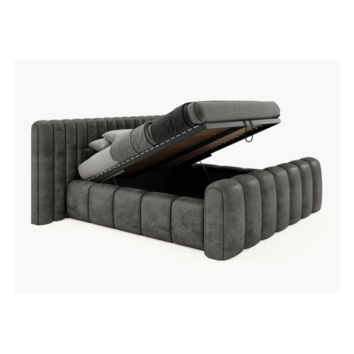 Bild von BettCo Stauraumbett Polsterbett mit Bettkasten Derby - Dunkelgrau Velours