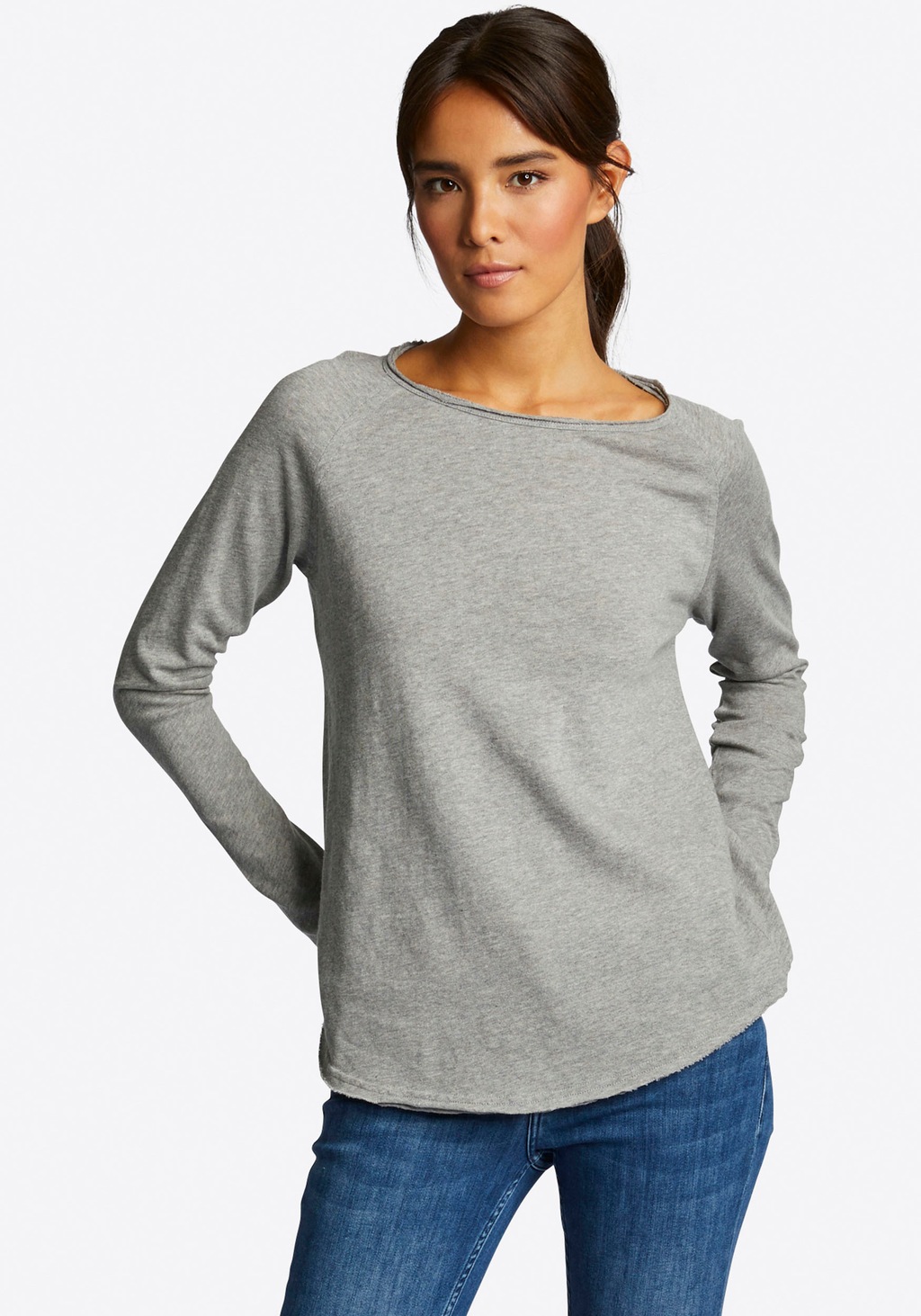 Bild von Rich & Royal Langarmshirt "2409 O HJ LS", mit offener Ausschnittkante und Saum