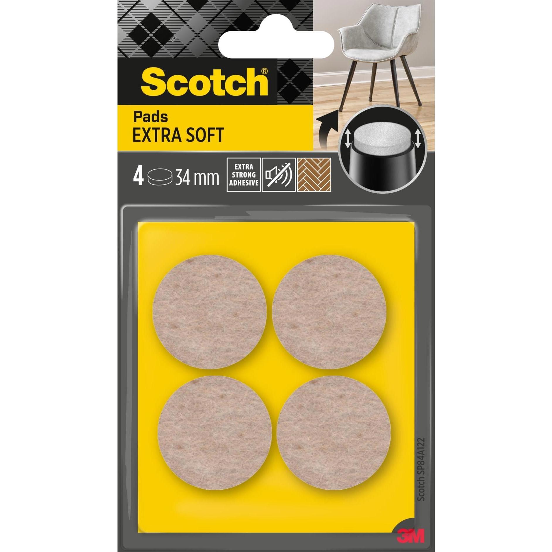 Bild von Scotch, Möbelgleiter + Schutzpuffer, Extra weiche Filzgleiter rund (Filzgleiter, 4 Stück)