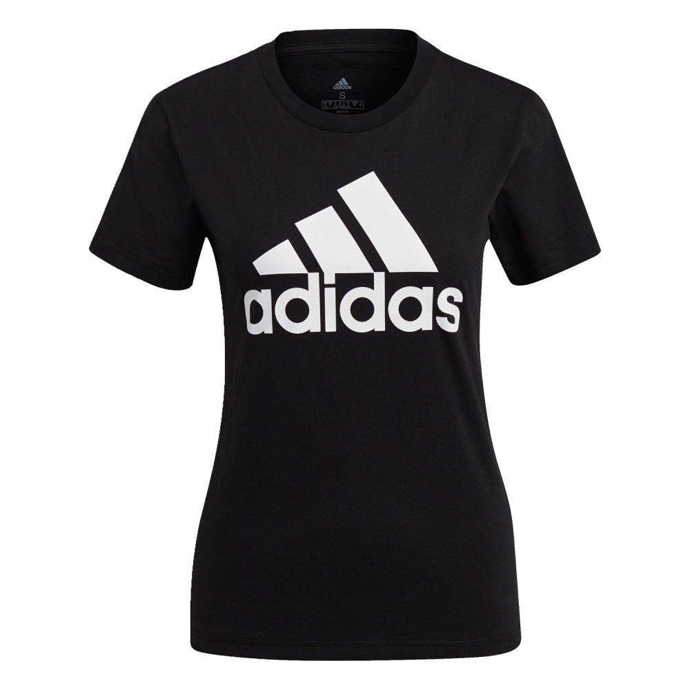 Bild von adidas T-Shirt, Baumwolle, Logo-Print, für Damen, schwarz, XL