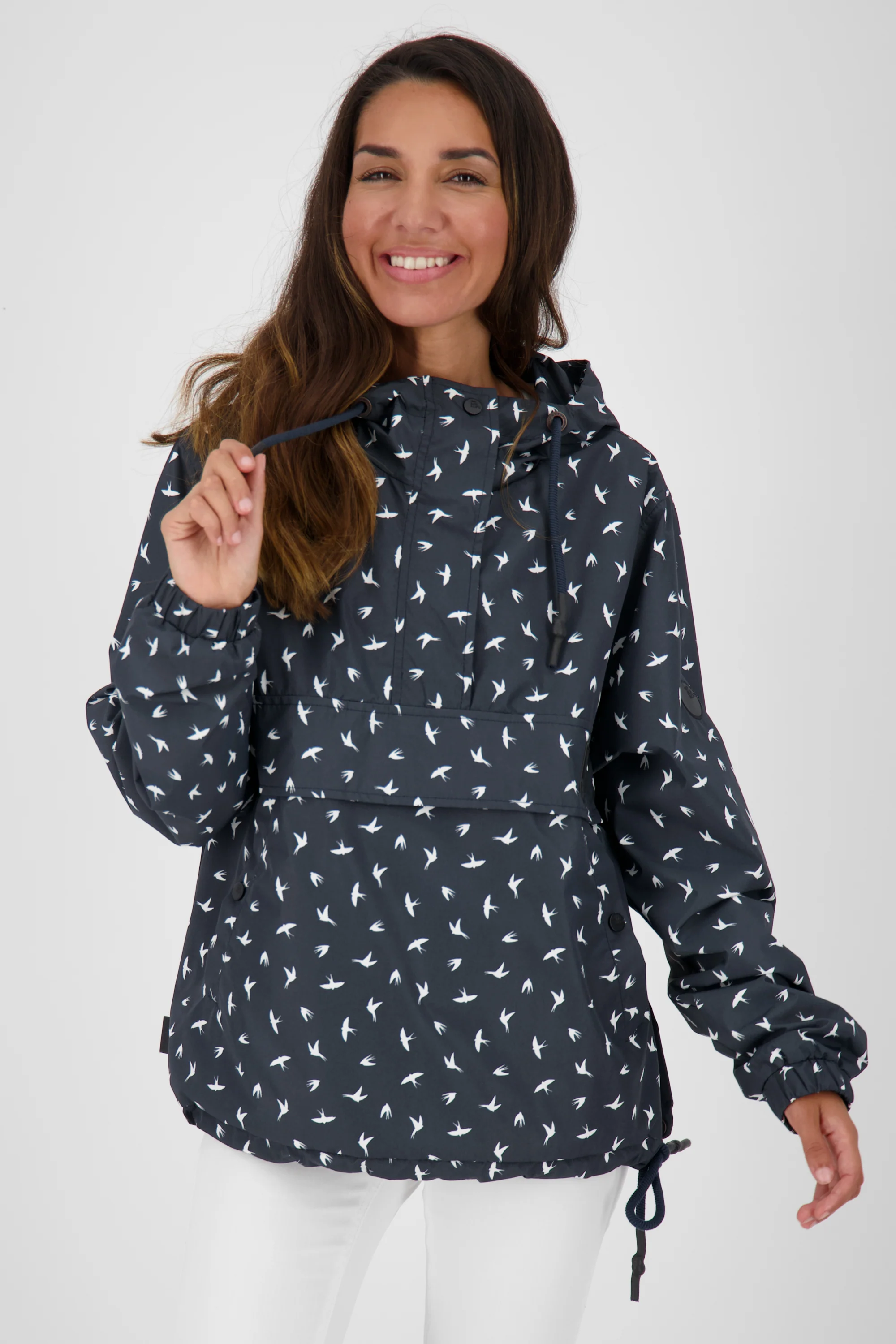 Bild von Alife & Kickin BoaAK B leichter Damen Windbreaker mit Kapuze Dunkelblau
