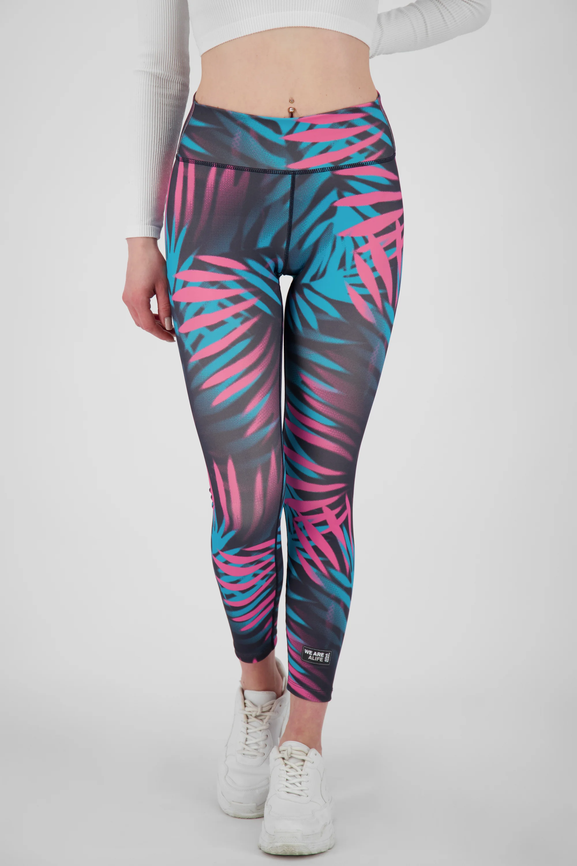 Bild von Alloverprint und sportliche Details: Die AriaAK Leggings für aktive Frauen Dunkelblau