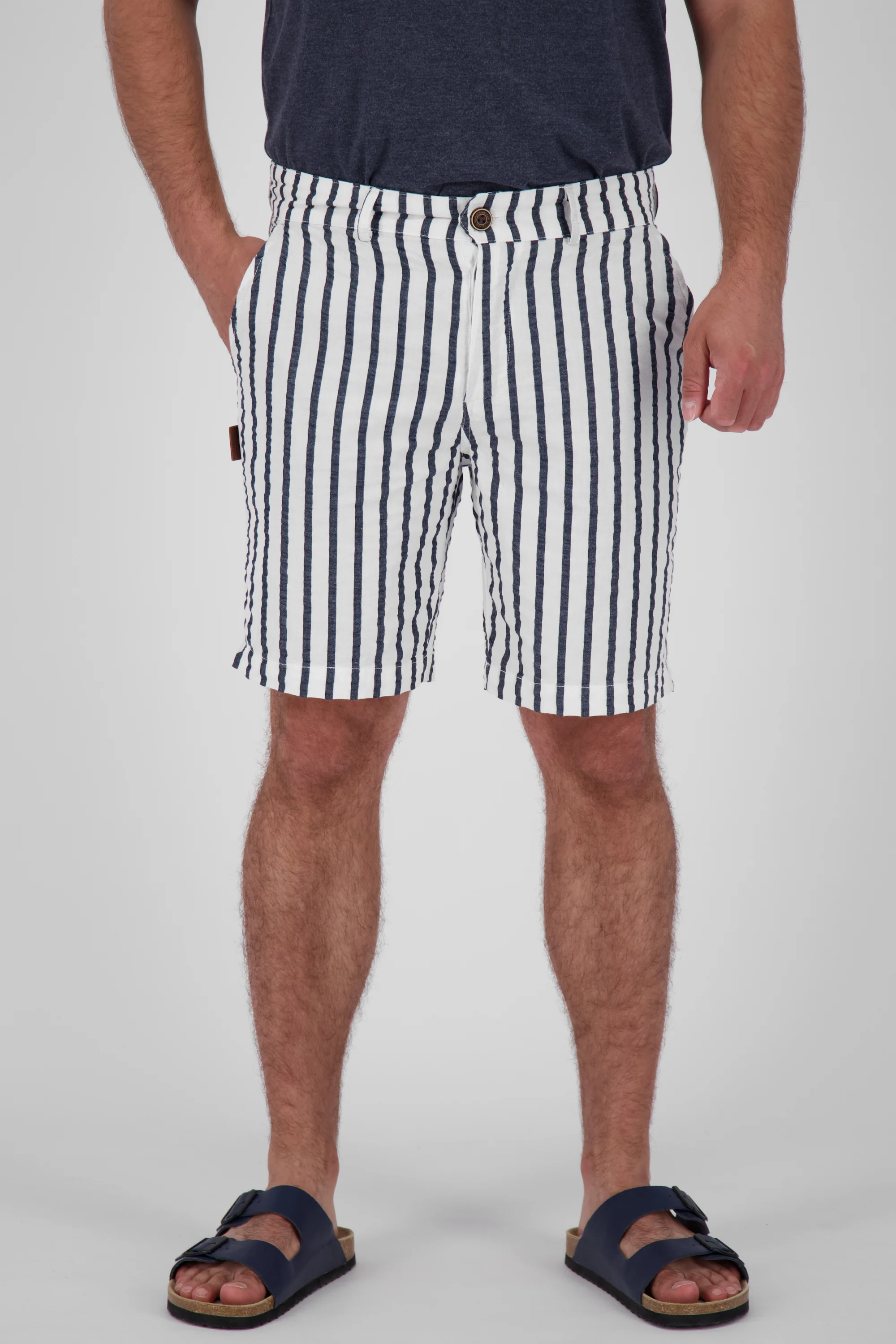 Bild von Herrenshorts mit gestreiftem Muster: PumpkinAK B Weiß