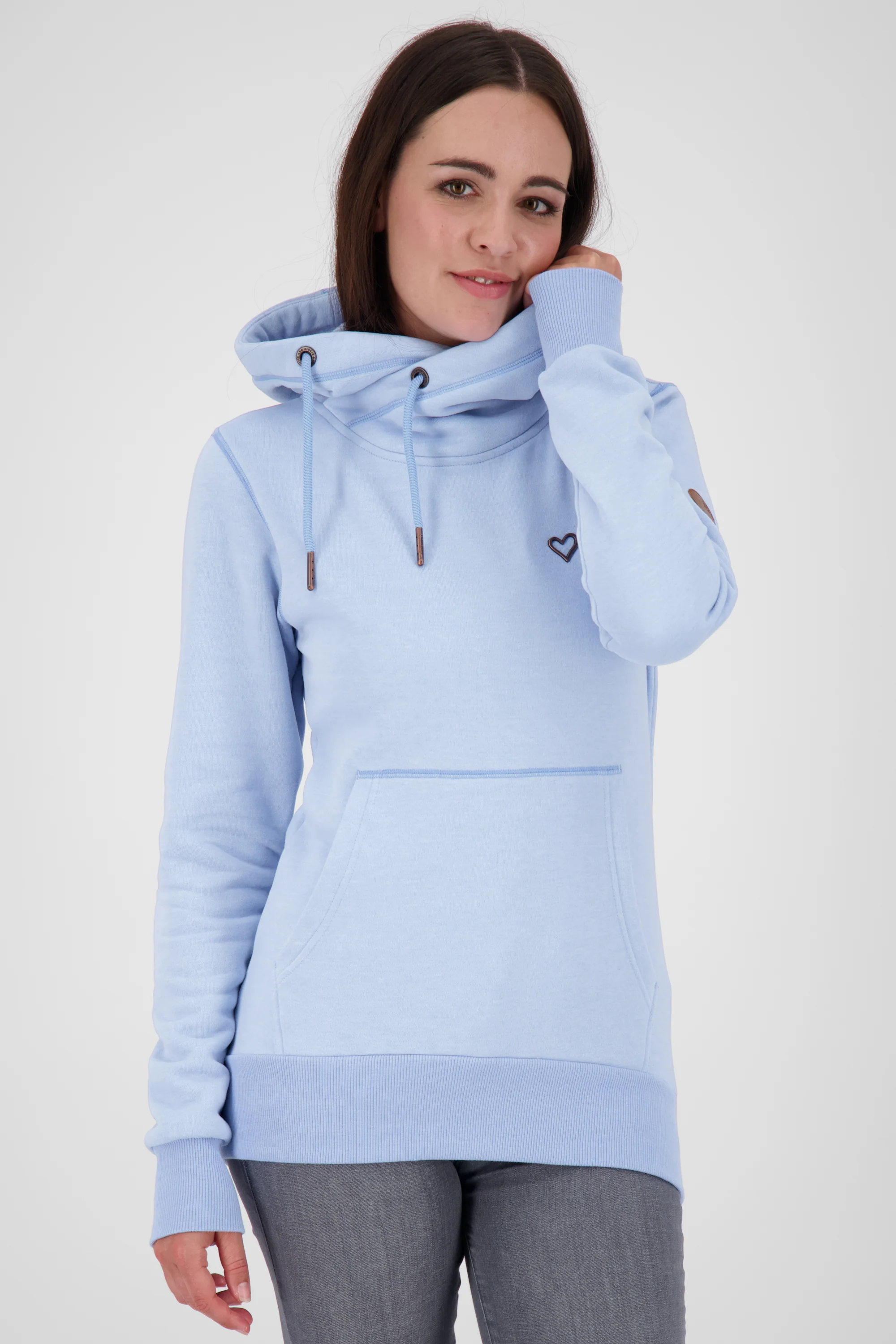 Bild von Pastellfarbener Hoodie SarahAK A mit figurnaher Schnittform Hellblau