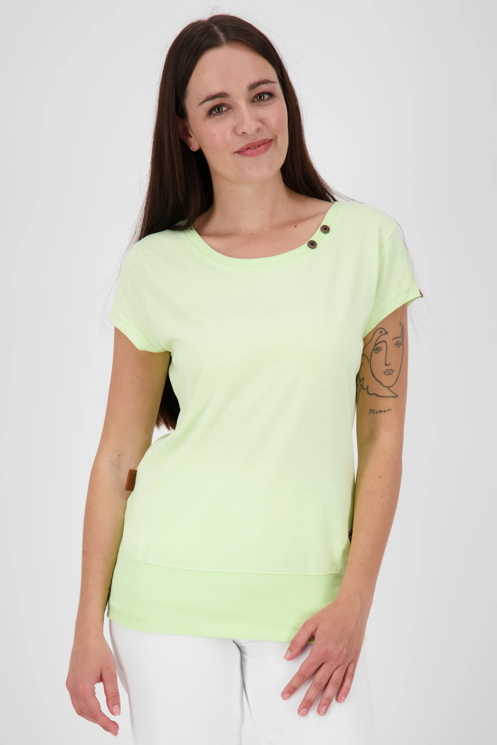 Bild von Bereit für den Sommer: CocoAK A T-Shirt mit betonter Silhouette für Damen Hellgrün