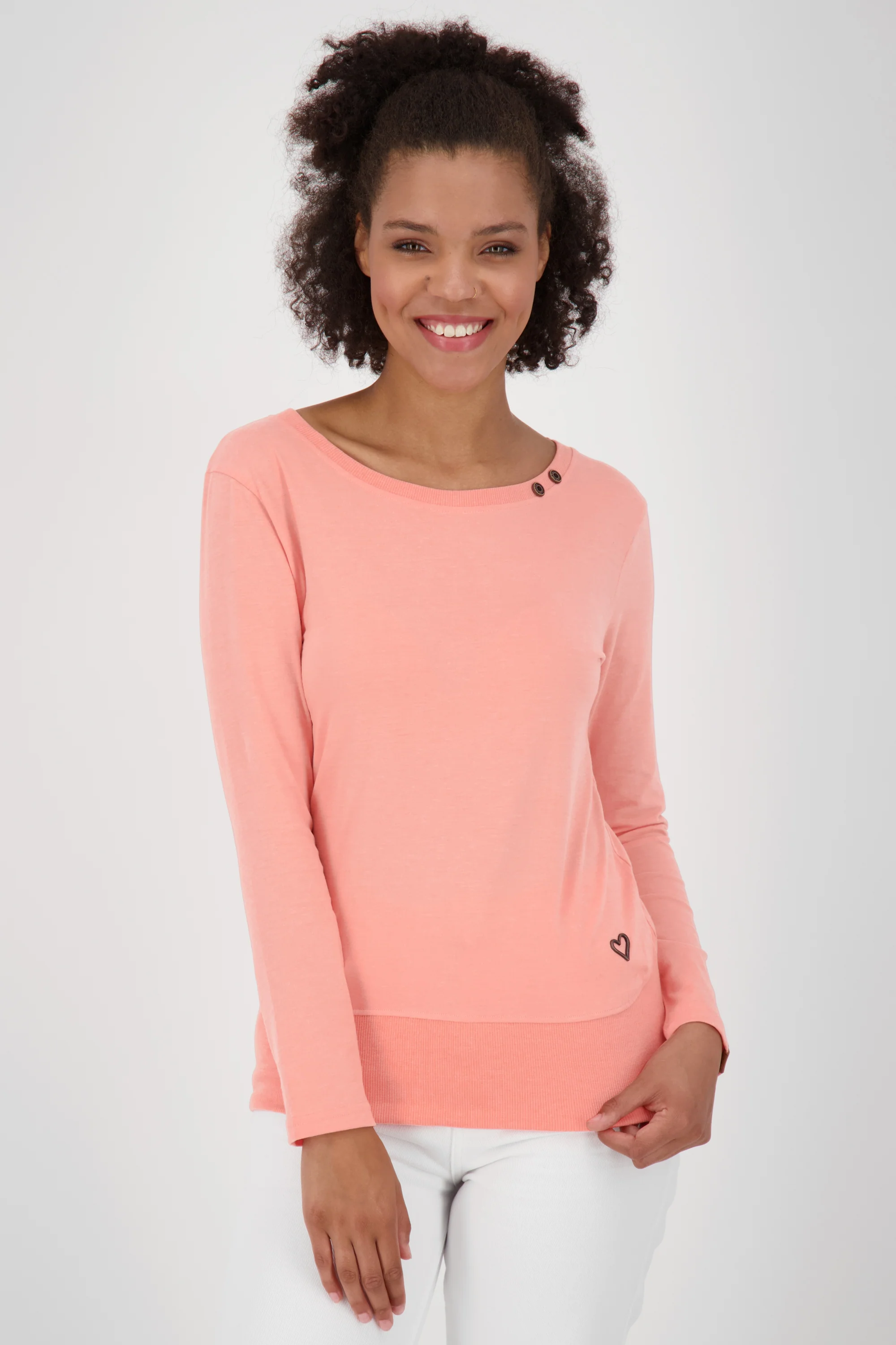 Bild von CocoAK A Long Langarmshirt für Damen - lässig und modern Orange