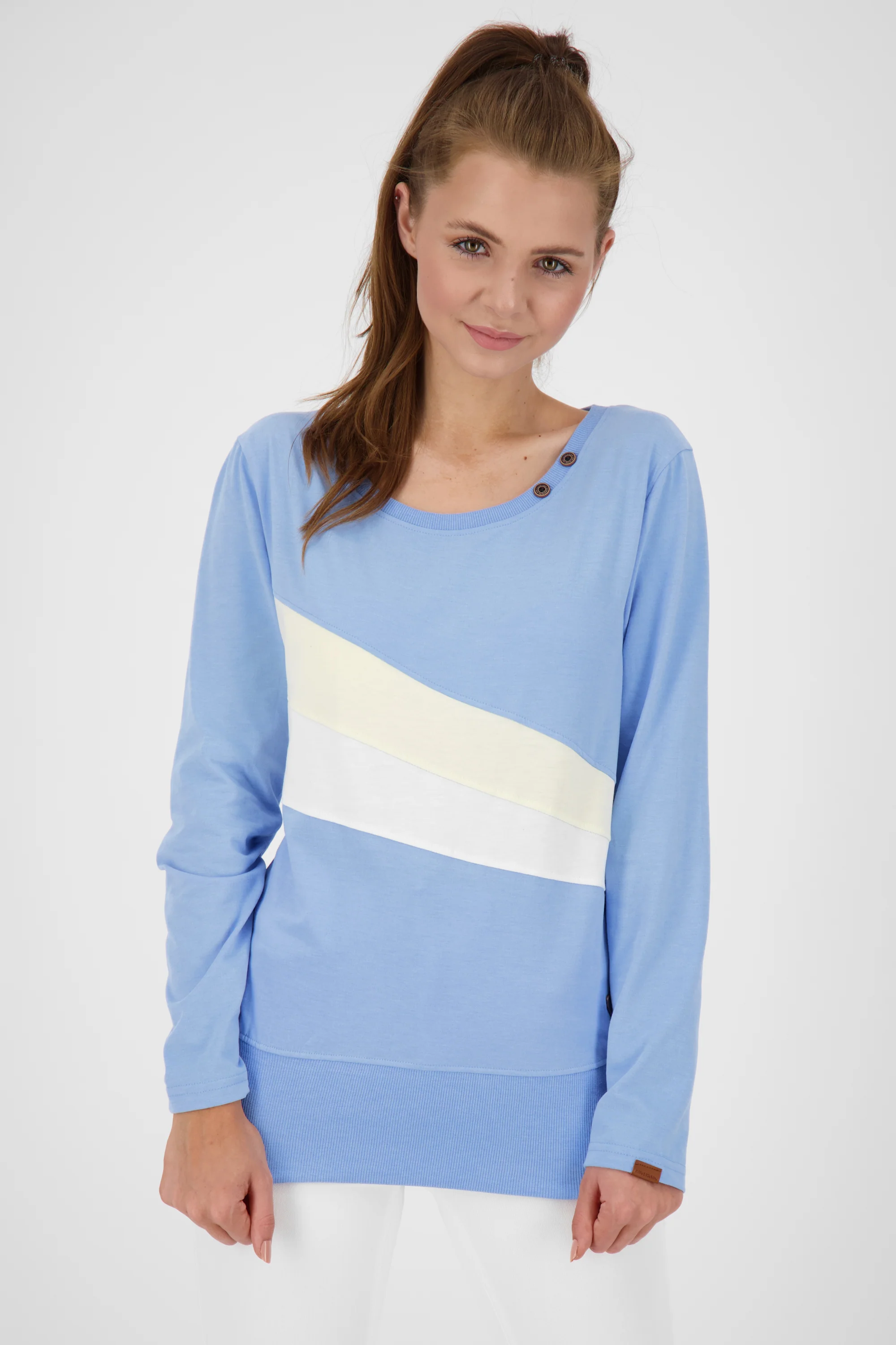 Bild von CleaAK Long sportliches Damen Longsleeve in lebendigen Farben Hellblau