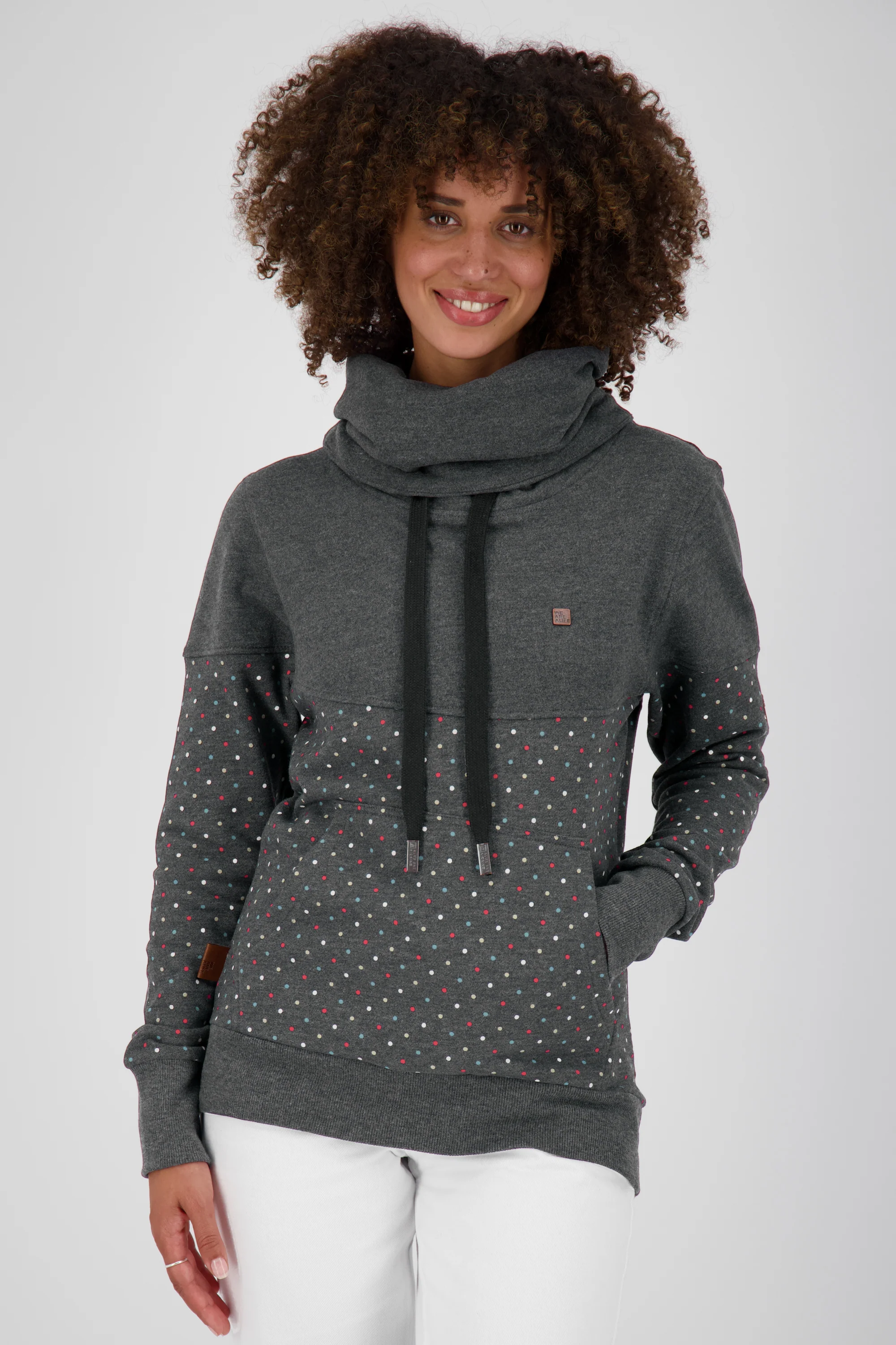 Bild von SunshineAK B Sweatshirt Damen mit hohem Kragen Schwarz