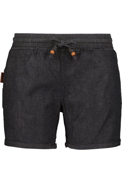 Bild von ALIFE and Kickin JaneAK A - Kurze Hose Damen, Einfarbige Shorts Sommer, mit Saumaufschlag in Denim Optik, Vielseitig Kombinierbare Damen-Shorts mit Taschen, Damen Black Denim M