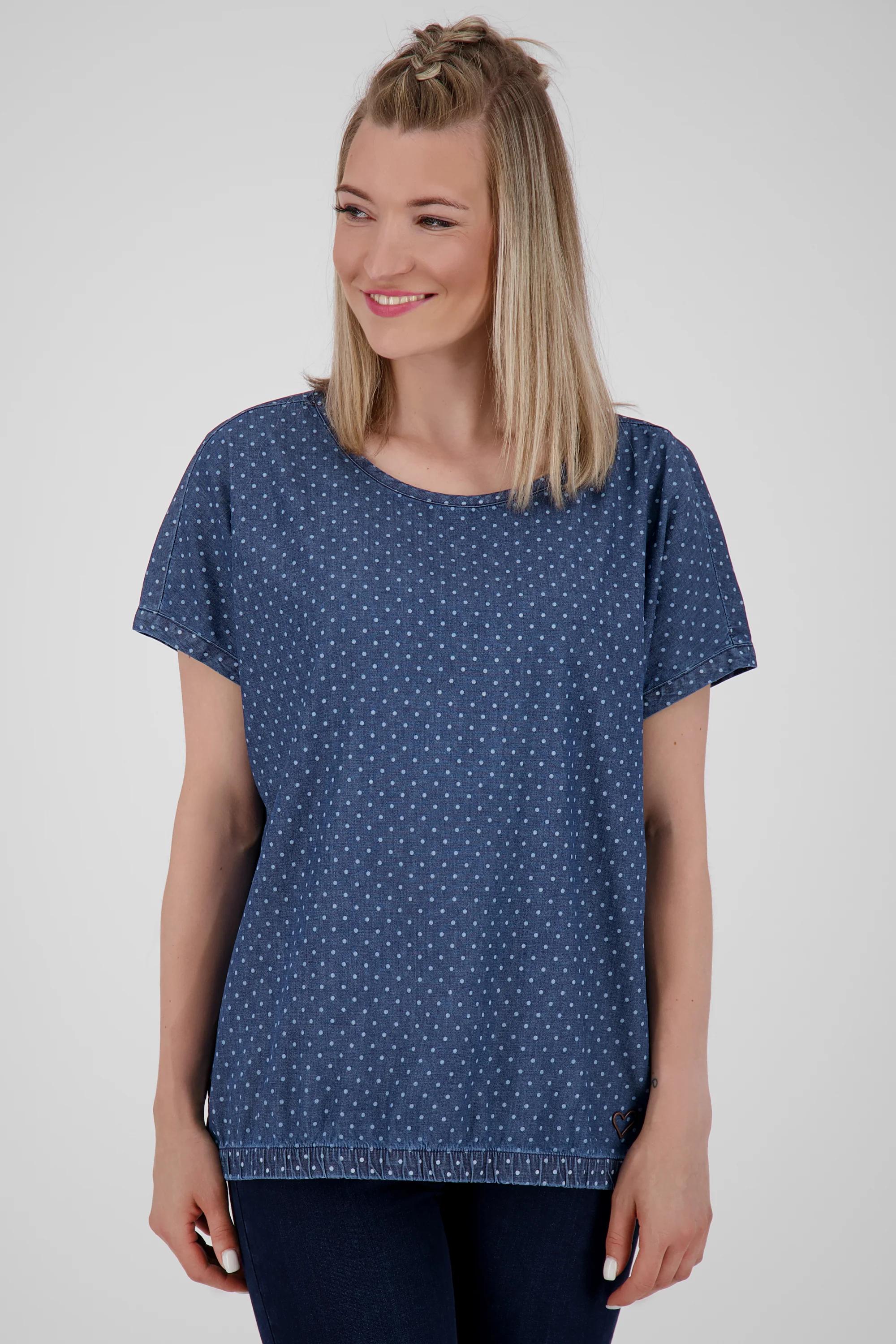 Bild von Trendiges SunoAK B T-Shirt für Damen - Betonte Schultern und angenehmes Tragegefühl Dunkelblau