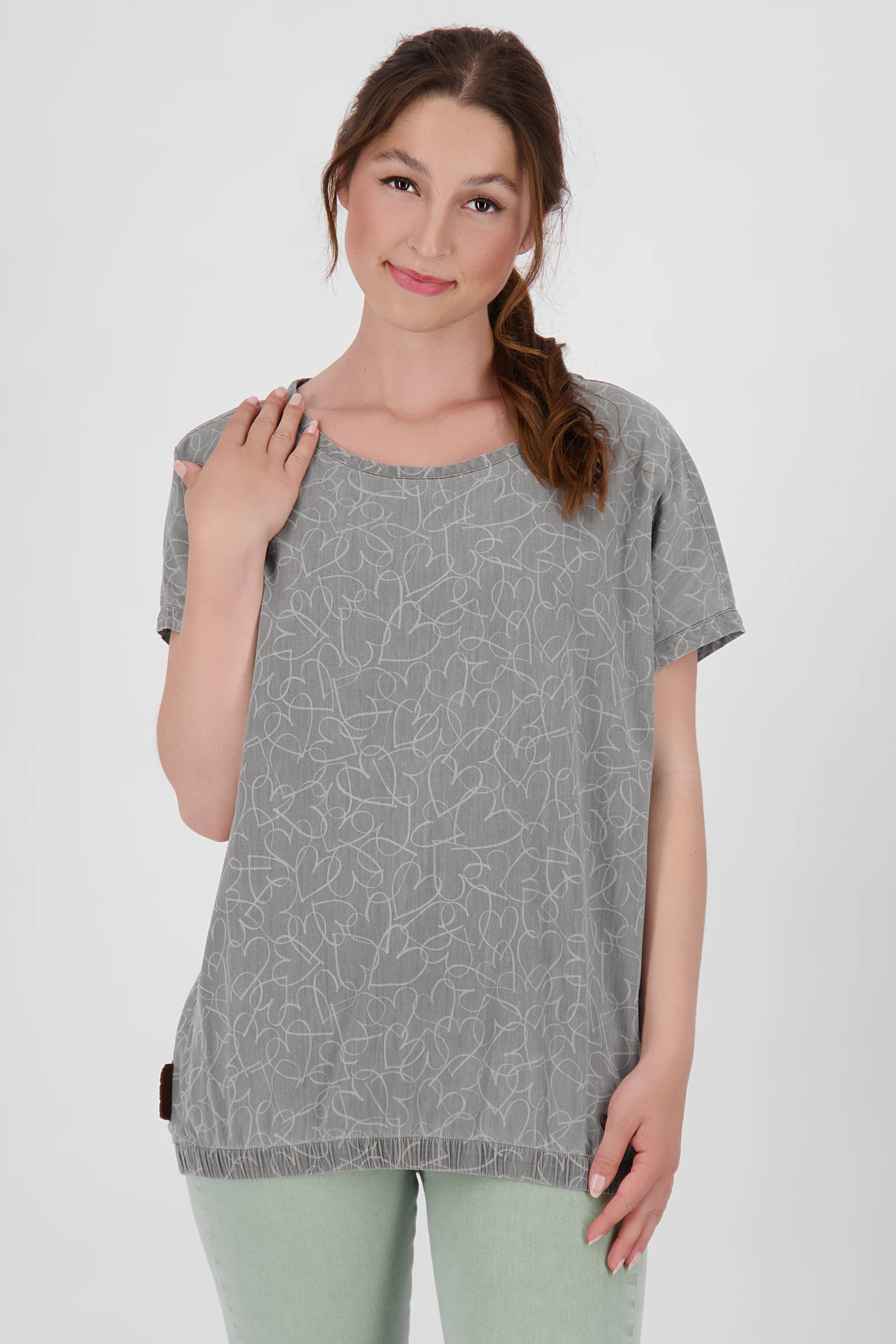 Bild von Trendiges SunoAK B T-Shirt für Damen - Betonte Schultern und angenehmes Tragegefühl Grau