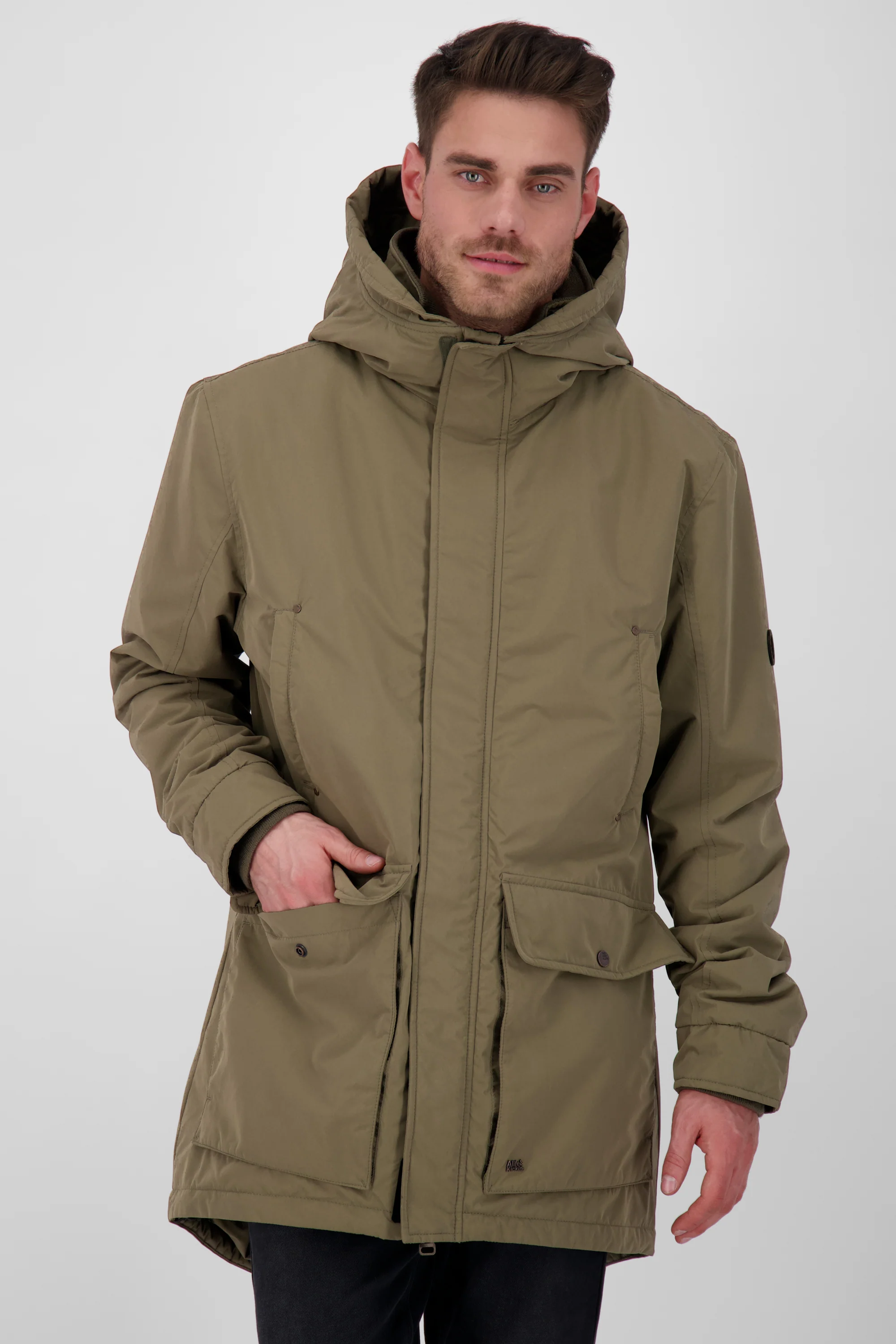 Bild von RonAK A Winterjacke Herren warm gefüttert Dunkelgrün