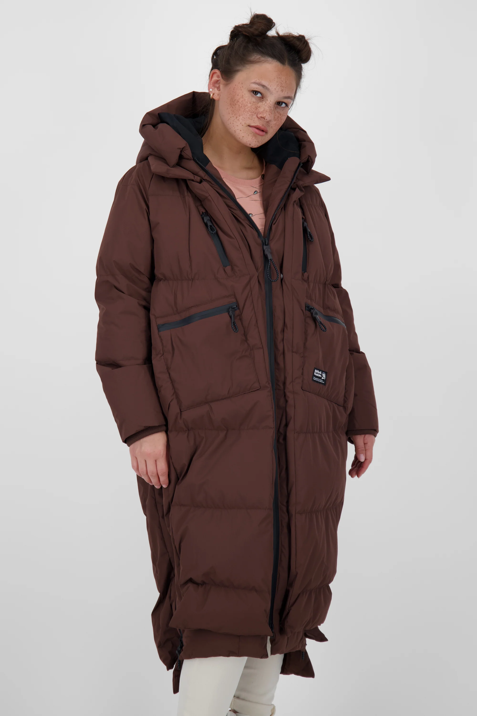 Bild von Damen Winterjacke Lang - Pufferjacke RihannaAK A Braun