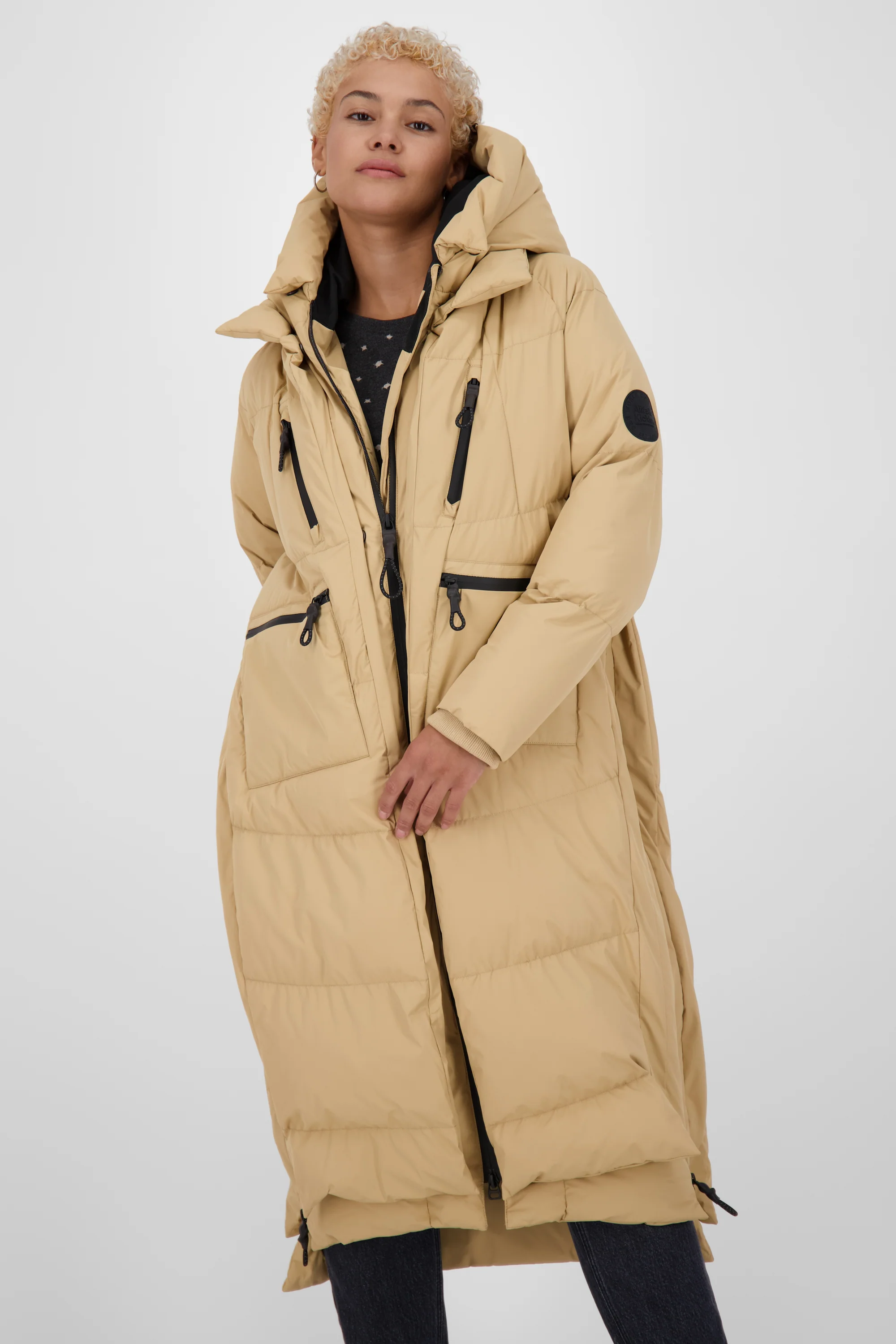 Bild von Damen Winterjacke Lang - Pufferjacke RihannaAK A Beige