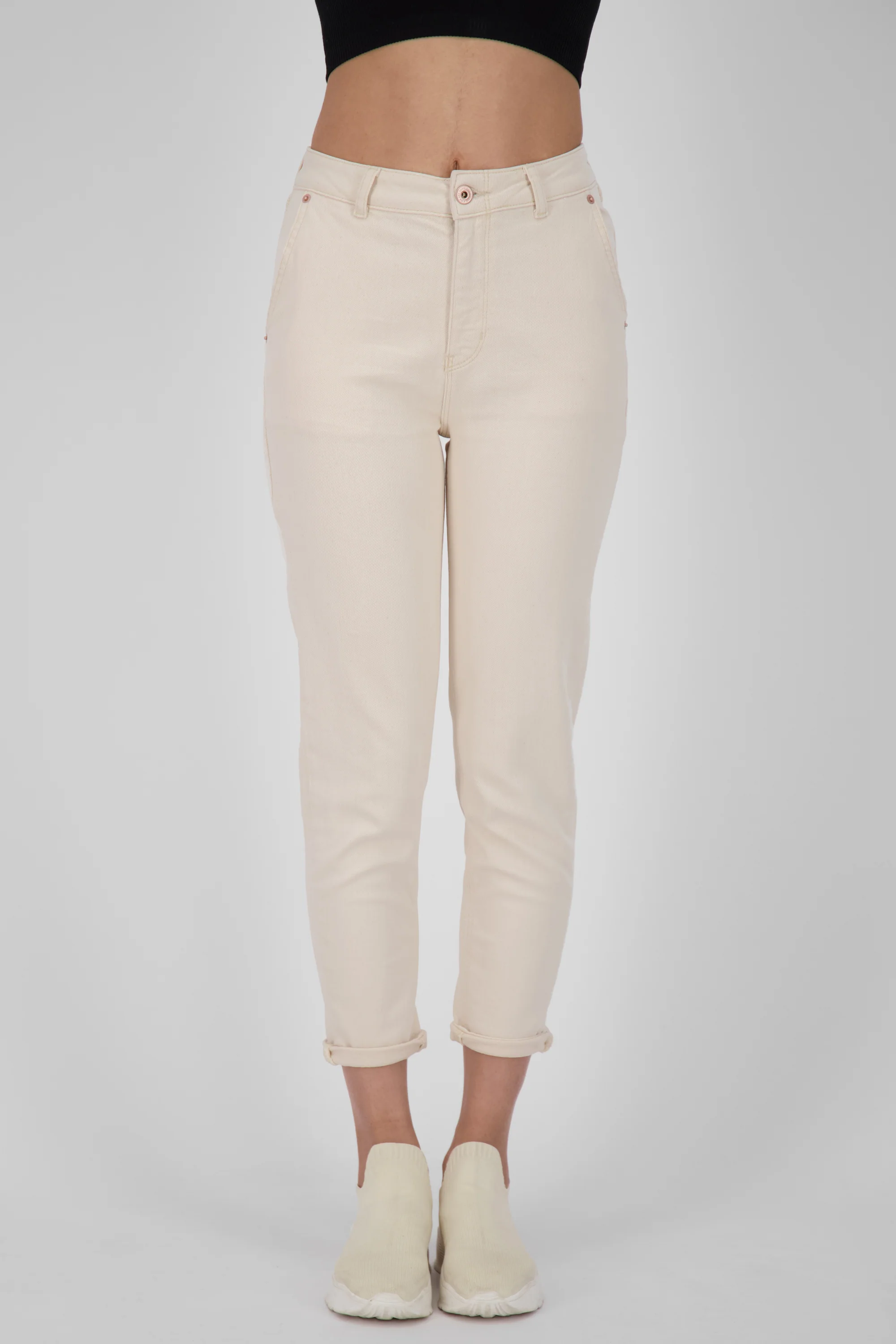 Bild von LaureenAK DNM R - Trendige High-Waist Damen Jeans Beige