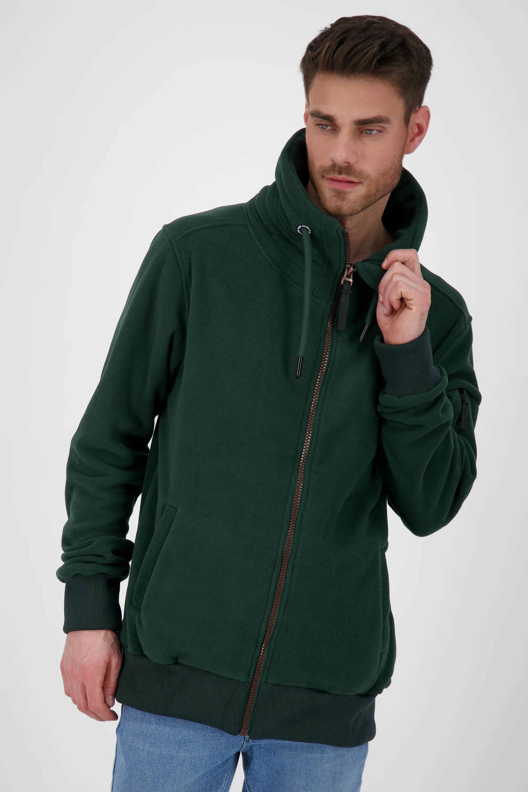 Bild von Die sportliche Fleecejacke EliasAK F von Alife and Kickin für Herren Dunkelgrün