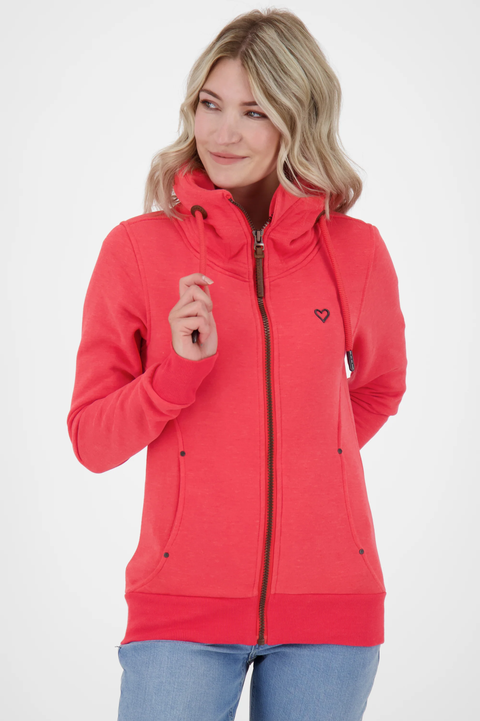 Bild von ALIFE and Kickin VivianAK A Sweatjacket Damen Kapuzensweatjacke, Sweatjacke Coral Melange L