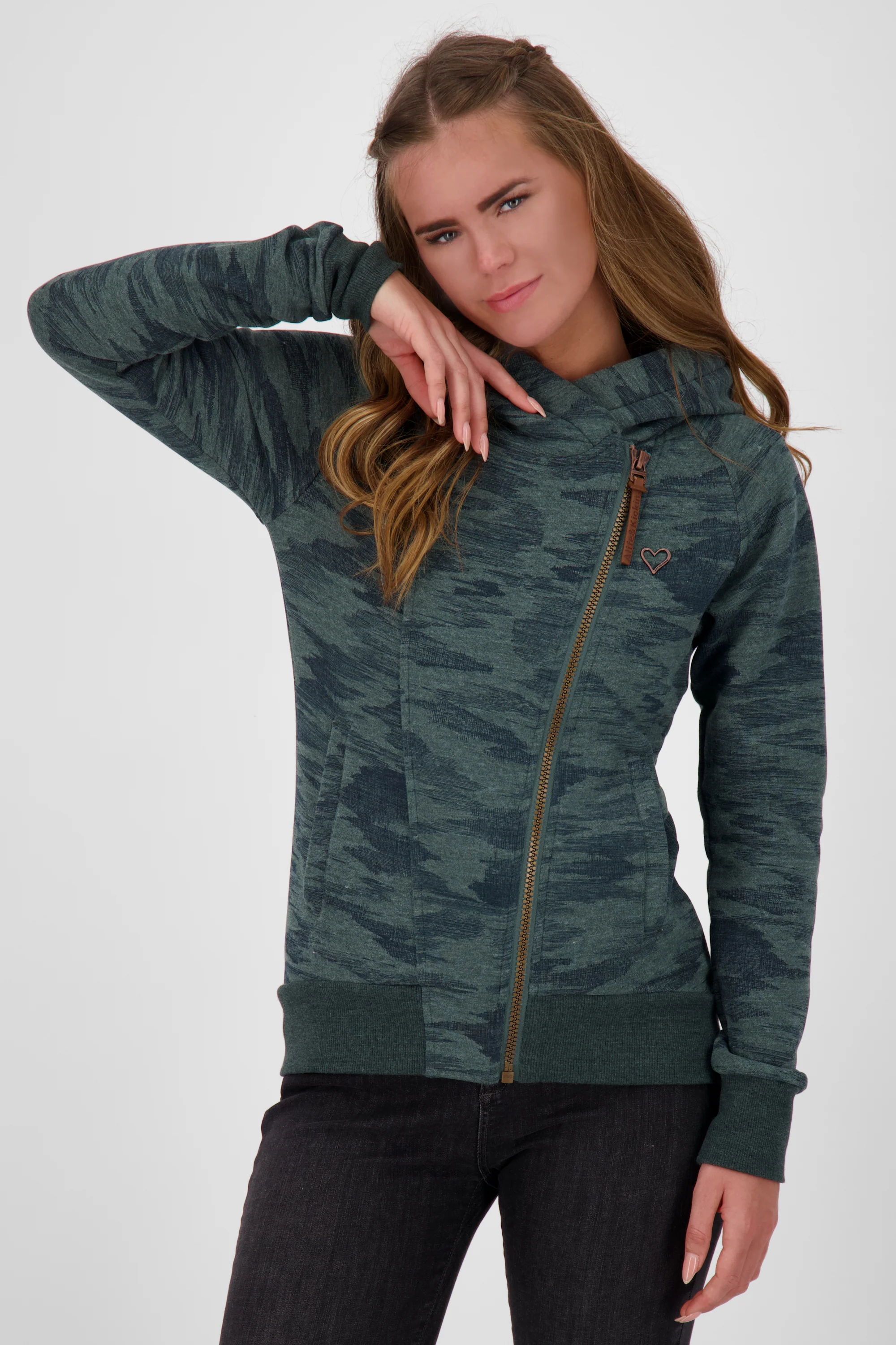 Bild von Damen Sweatjacke SnakecharmerAK: Vielseitiges Key Piece Dunkelgrün