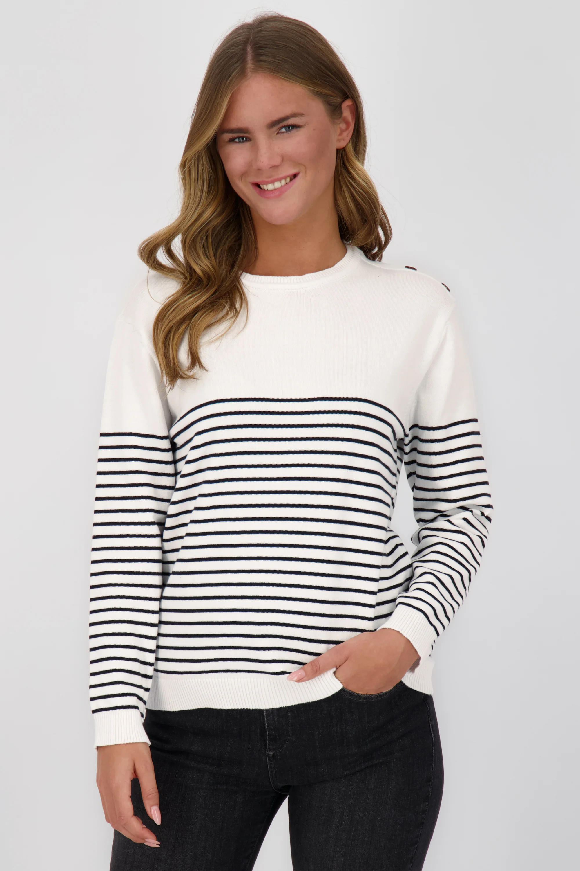Bild von Damenstrickpullover ValentinaAK Z - Weiche Strickqualität und lässiger Schnitt Weiß