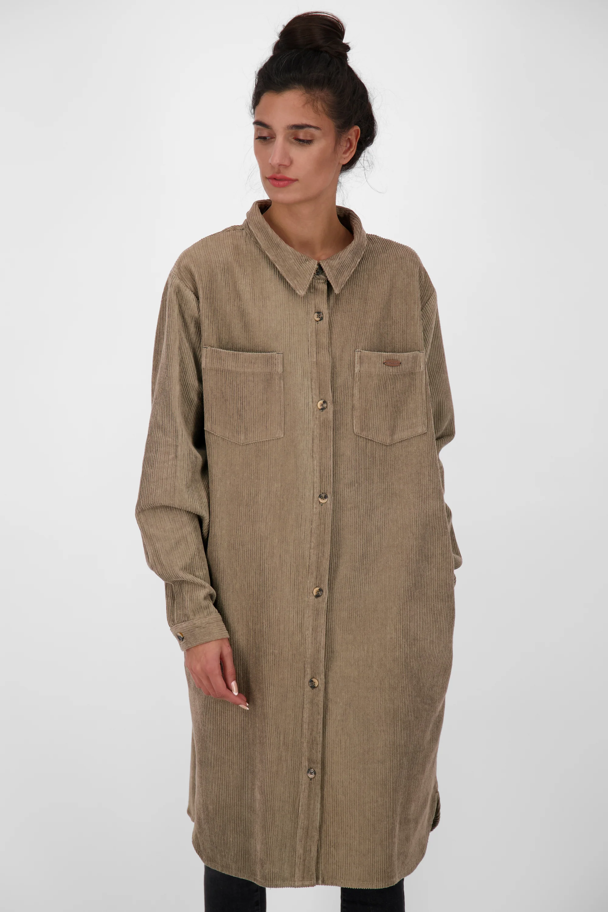 Bild von Damen-Bluse aus Cord - LibertaAK K Dunkelgrün