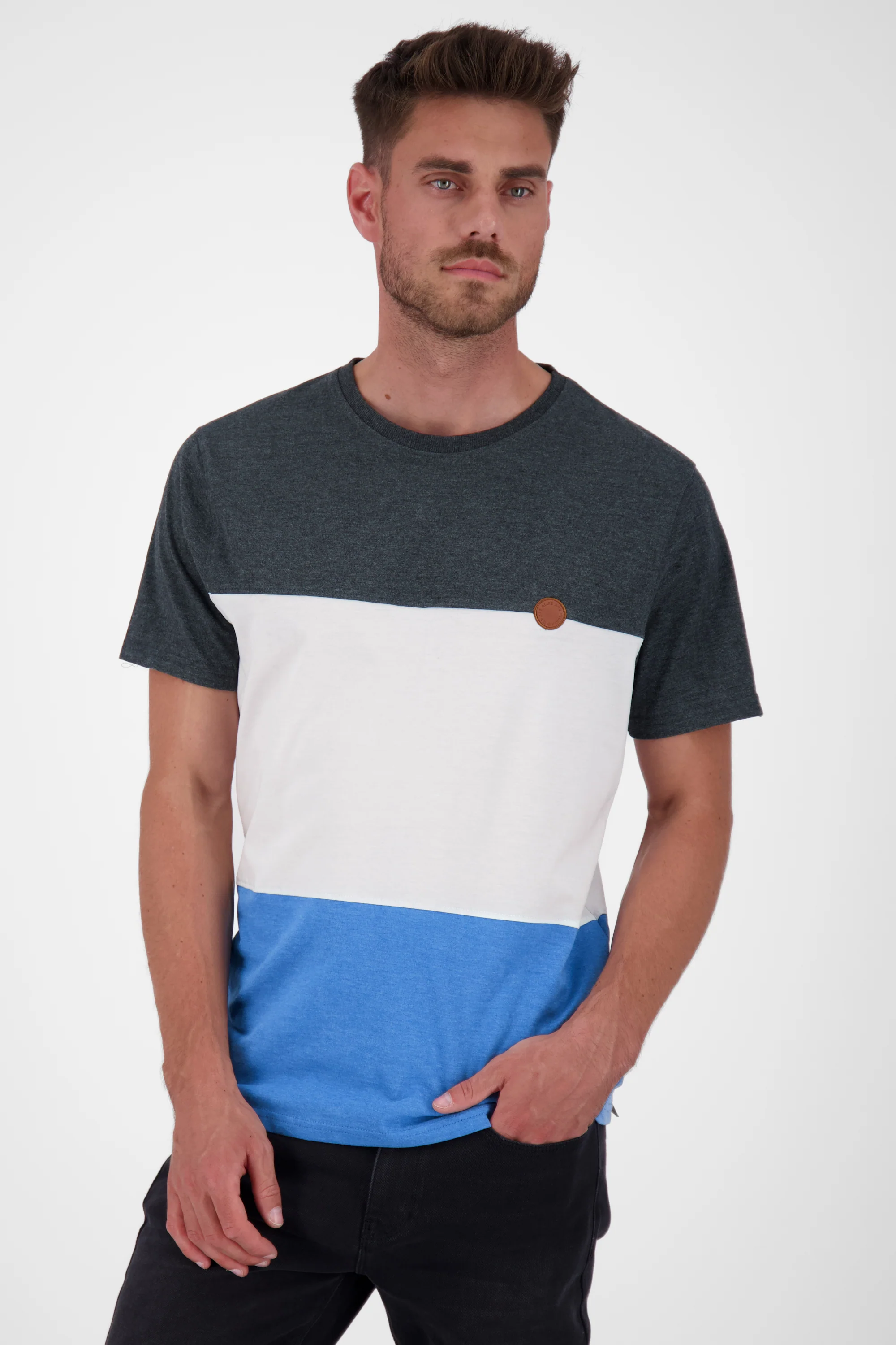 Bild von BenAK A T-Shirt Herren mit Colorblock Blau