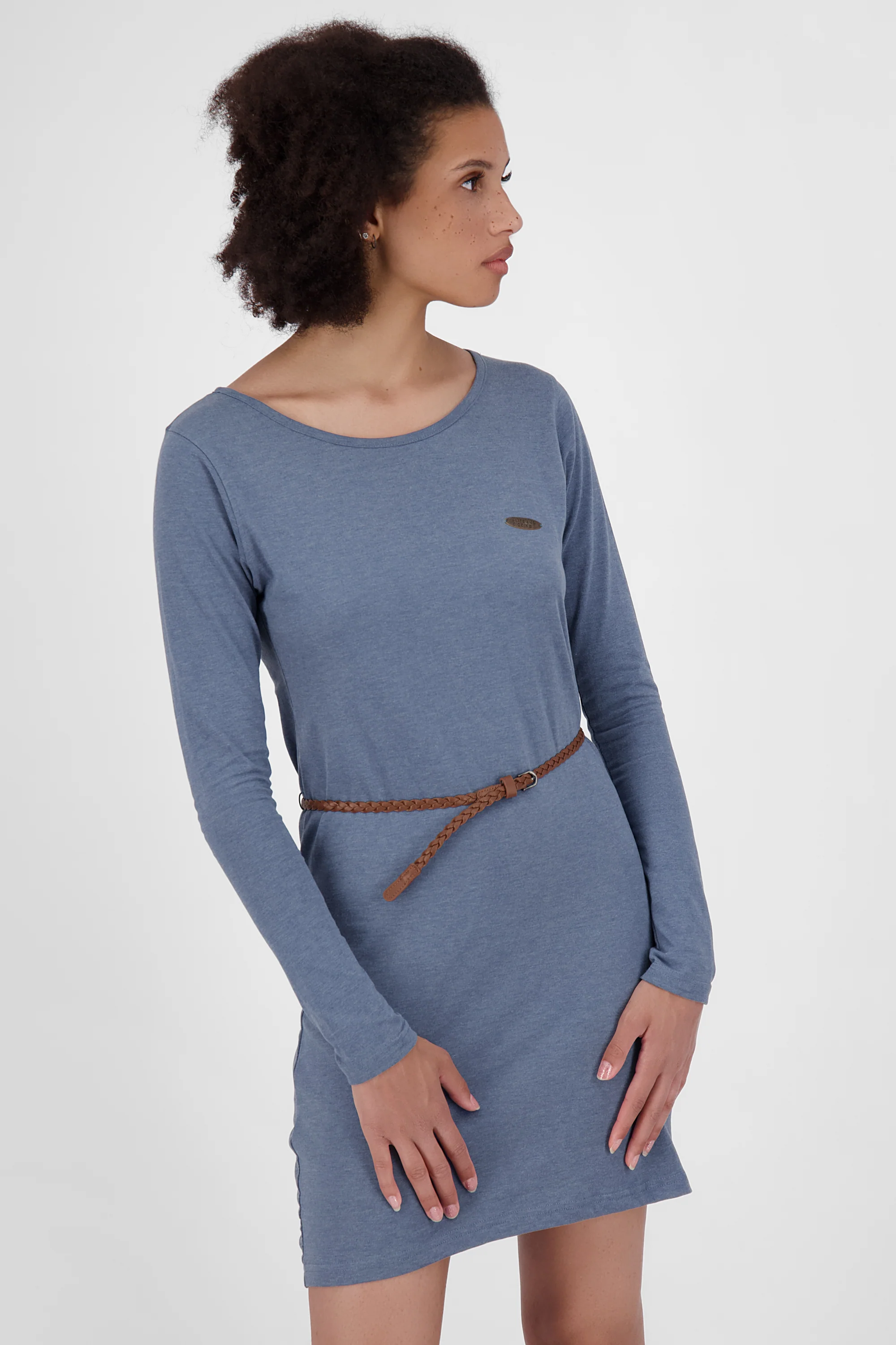 Bild von EllinAK A Jerseykleid - Mit geflochtenem Gürtel und figurbetonter Passform Dunkelblau